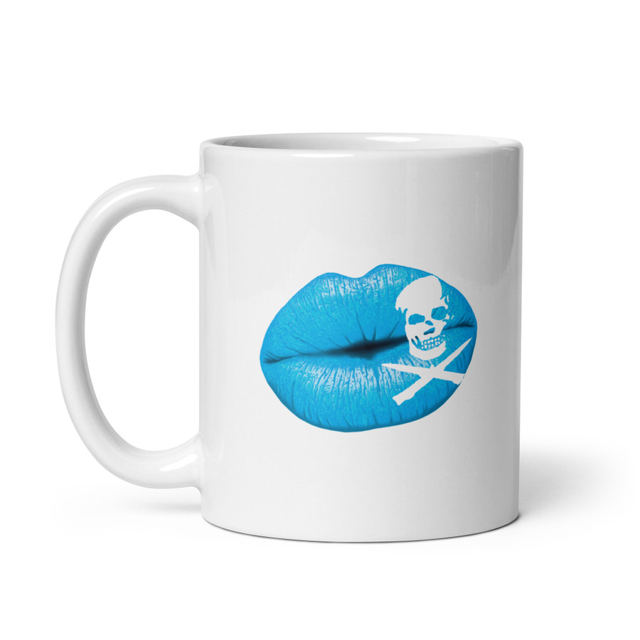 Deadly Kiss Lips (Blue Lips) - White Glossy Mug