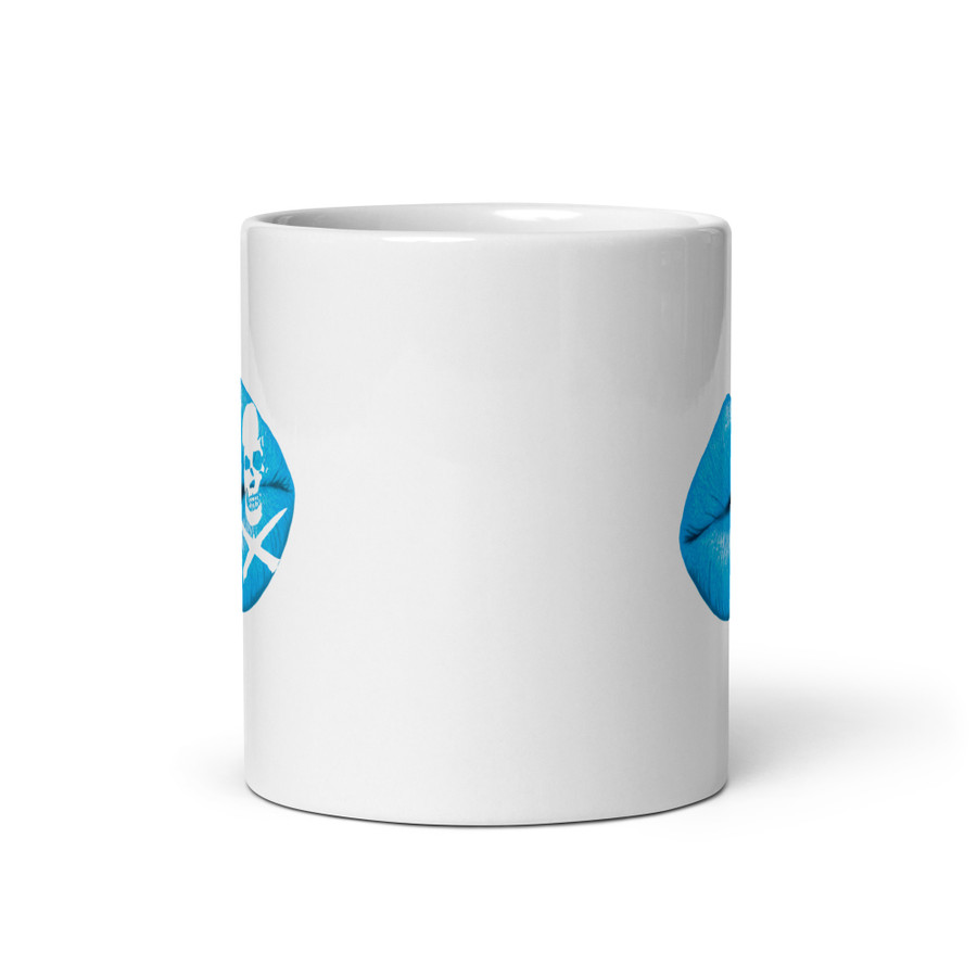 Deadly Kiss Lips (Blue Lips) - White Glossy Mug