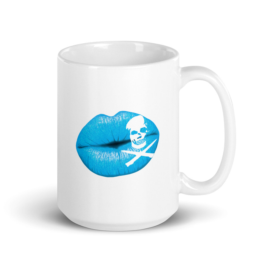 Deadly Kiss Lips (Blue Lips) - White Glossy Mug