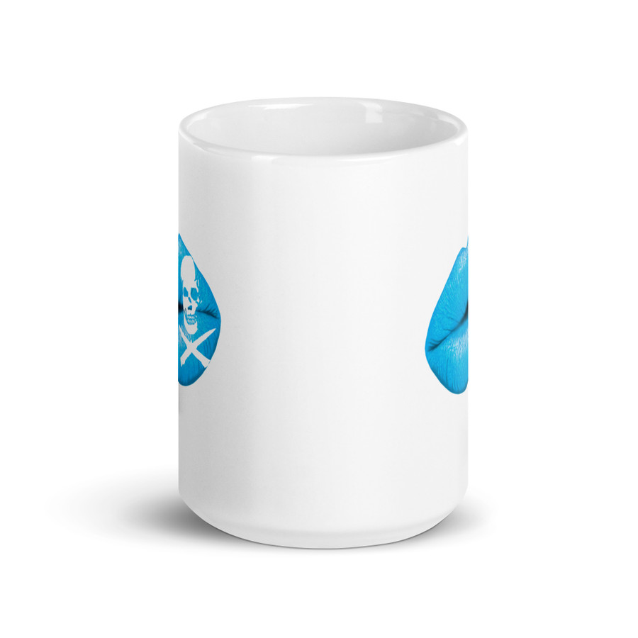 Deadly Kiss Lips (Blue Lips) - White Glossy Mug