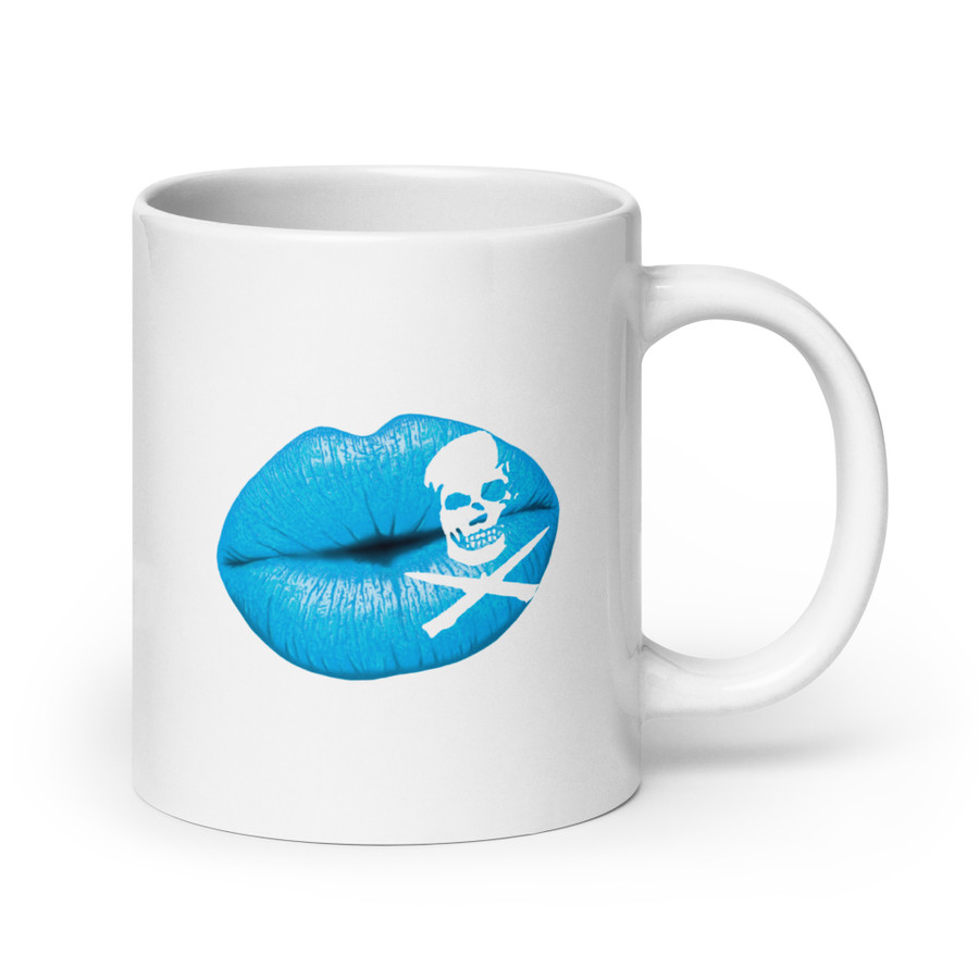 Deadly Kiss Lips (Blue Lips) - White Glossy Mug