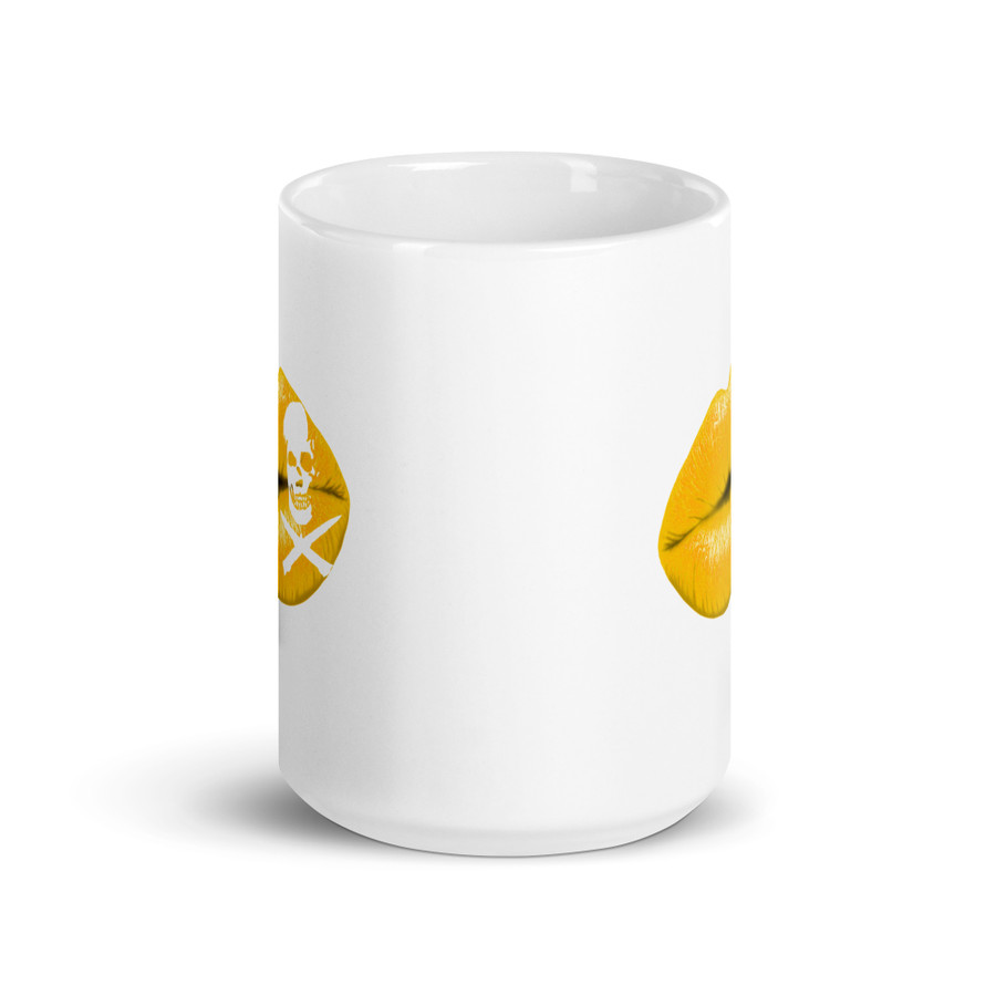 Deadly Kiss Lips (Gold Lips) - White Glossy Mug
