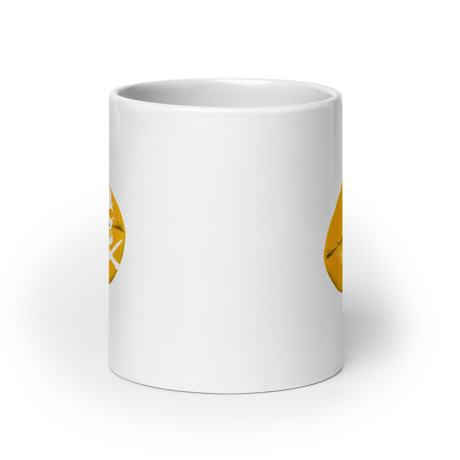 Deadly Kiss Lips (Gold Lips) - White Glossy Mug