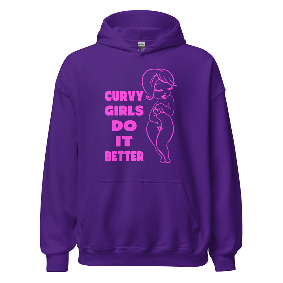 Unisex Curvy Girls Do It Better - Hoodie (Pink Print)