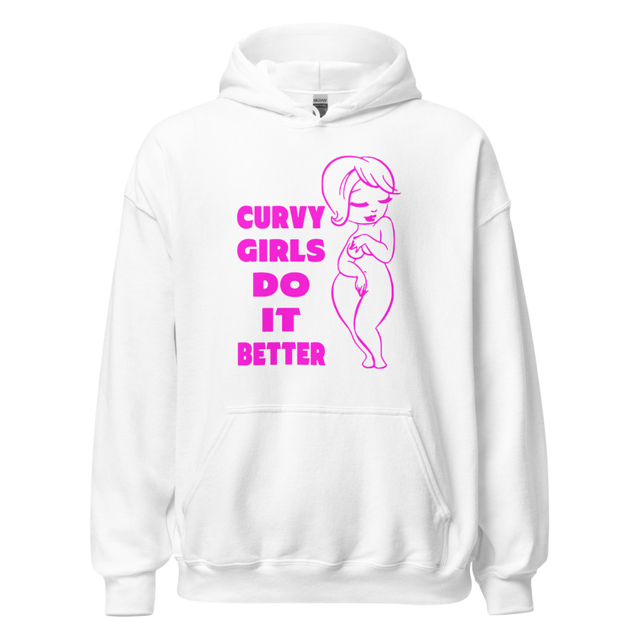 Unisex Curvy Girls Do It Better - Hoodie (Pink Print)