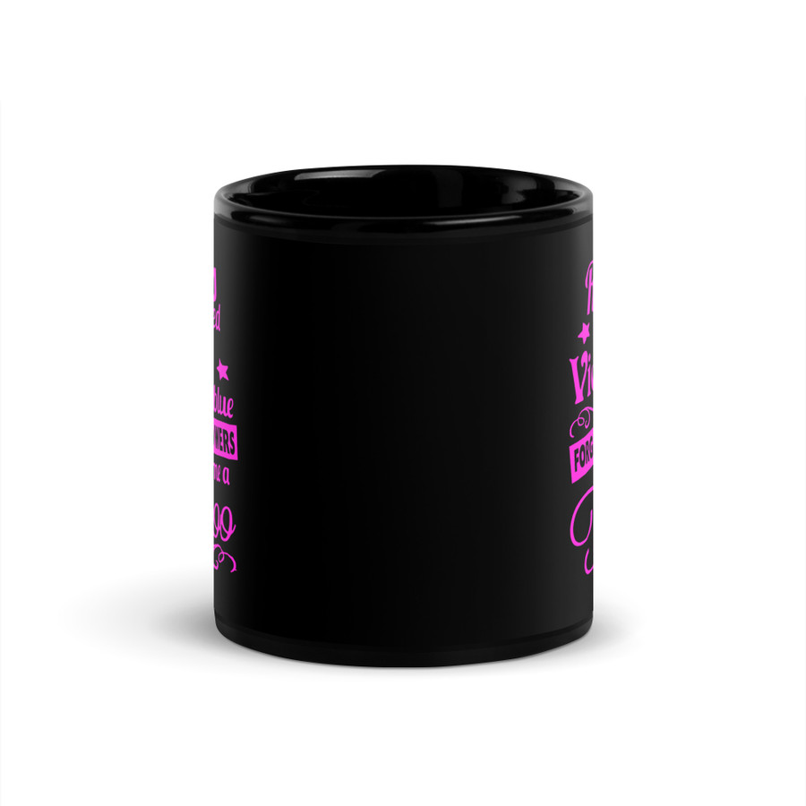 Roses Are Red Violets Are Blue Forget The Flowers Give Me A Tattoo - Black Glossy Mug (Pink Print)