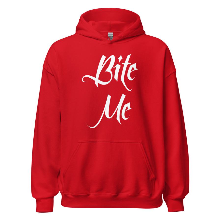 Unisex Bite Me - Hoodie (White Print)