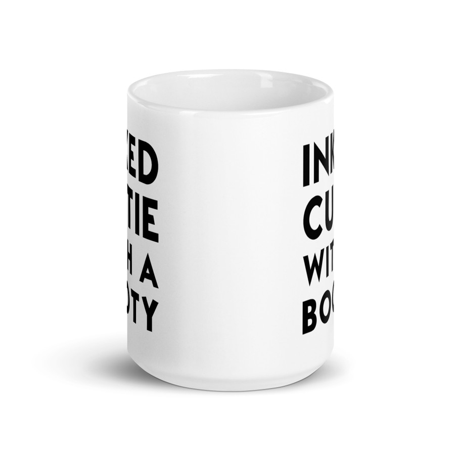 Inked Cutie With A Booty - White Glossy Mug (Black Print)