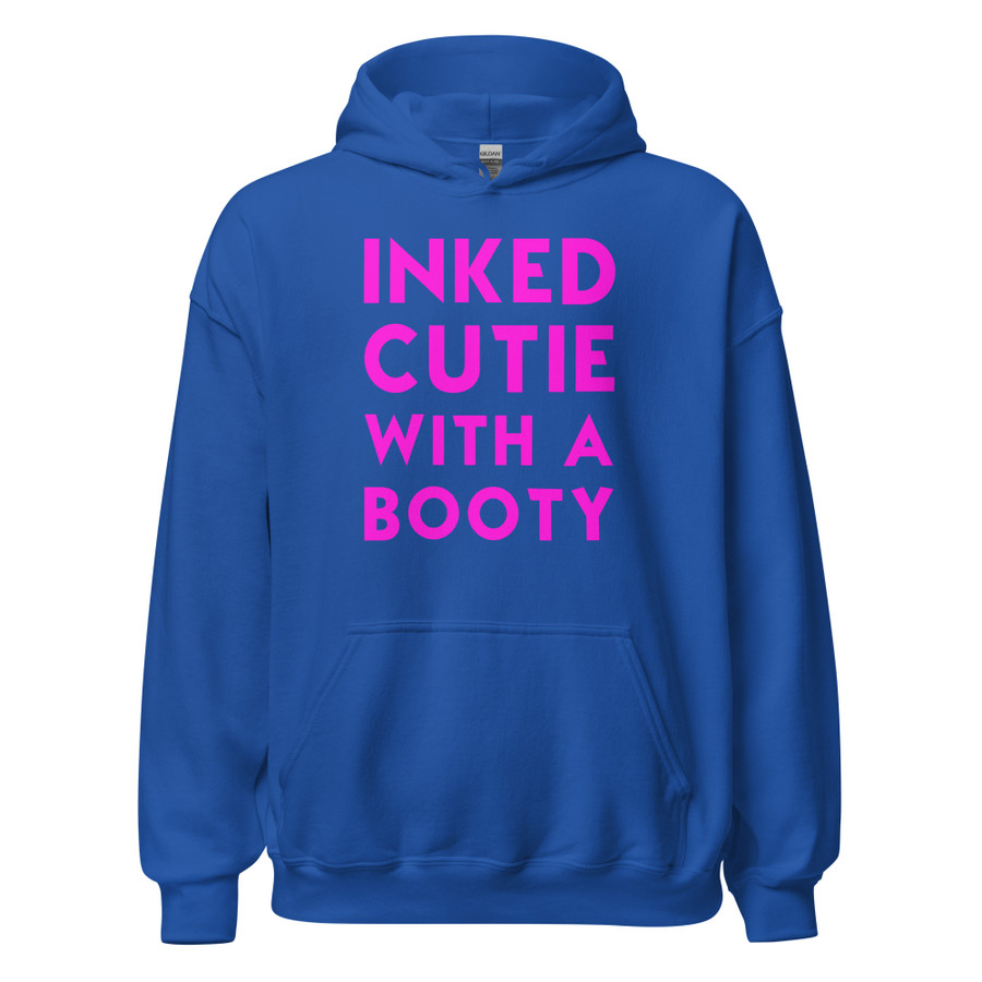 Unisex Inked Cutie With A Booty - Hoodie (Pink Print)