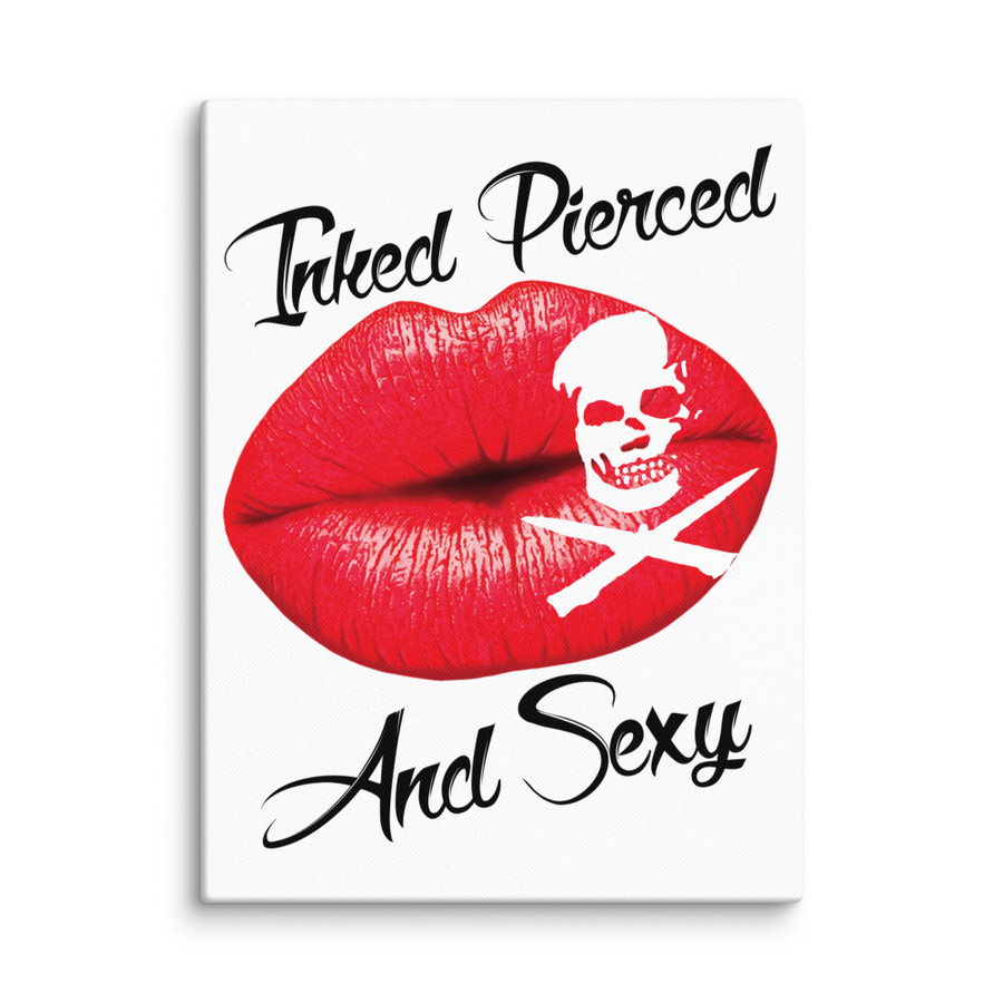 Inked Pierced And Sexy (Red Lips) - Canvas