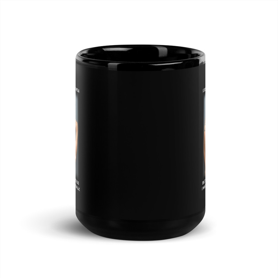 I Don'T Chase After Men But If He'S Got Tattoos I Might Just Powerwalk - Black Glossy Mug