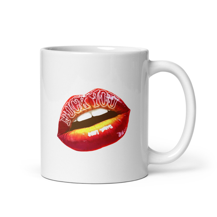 Fuck You (Red Lips) - White Glossy Mug