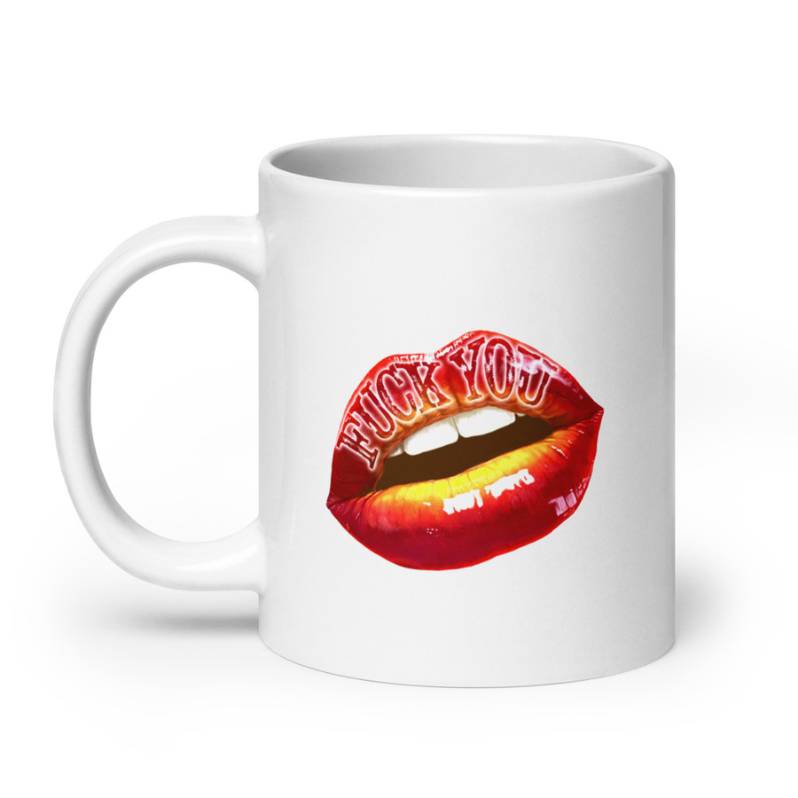 Fuck You (Red Lips) - White Glossy Mug