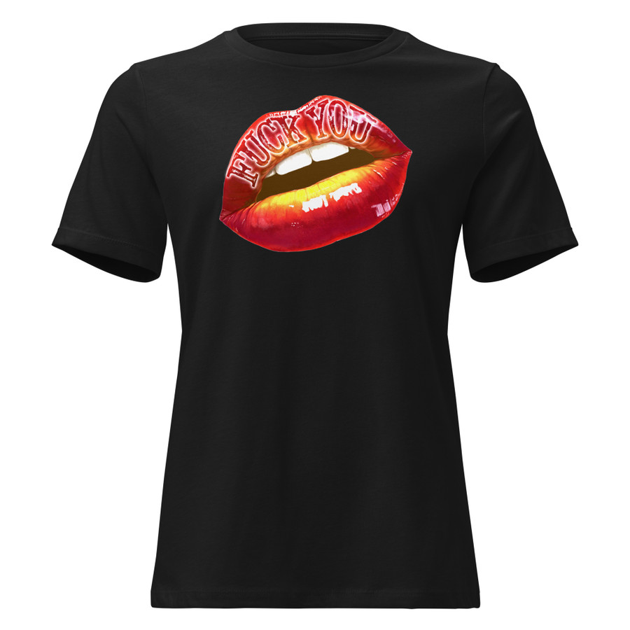 Women's Fuck You (Red Lips) - Black Shirt