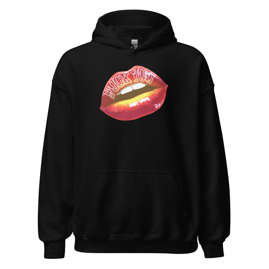 Unisex Fuck You (Red Lips) - Black Hoodie