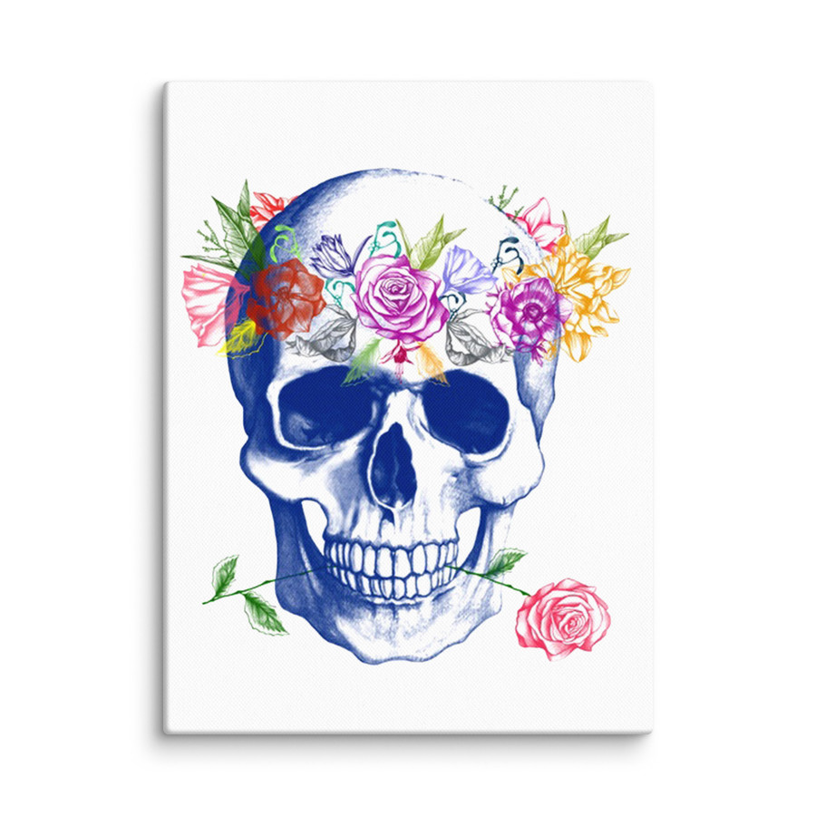 Colored Skull Print - Canvas