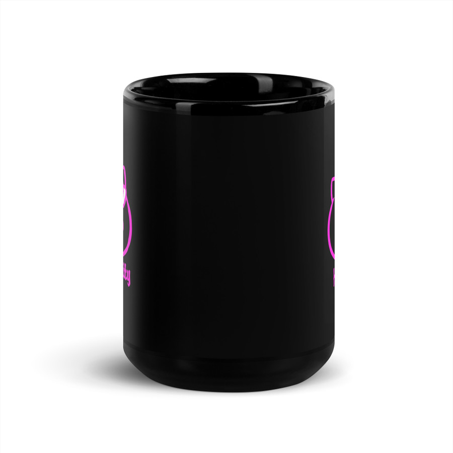 Hello Titty - Black Glossy Mug (Pink Print)