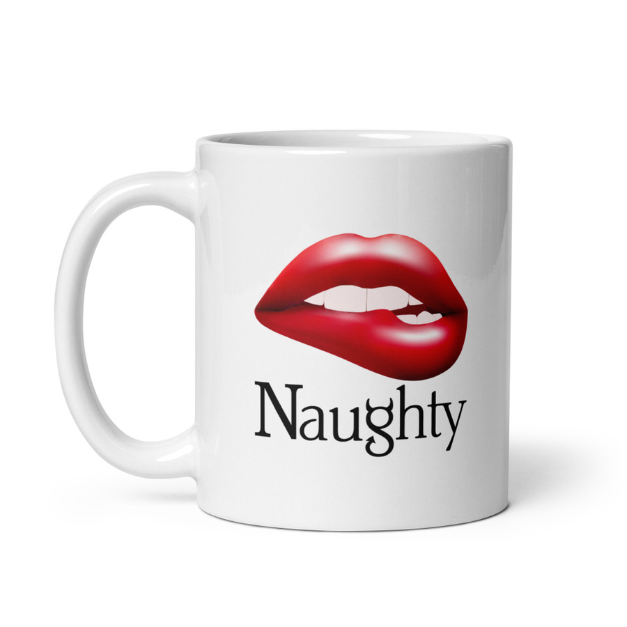 Naughty Lips (Red Lips) - White Glossy Mug
