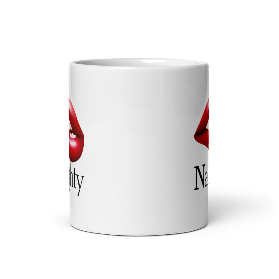 Naughty Lips (Red Lips) - White Glossy Mug