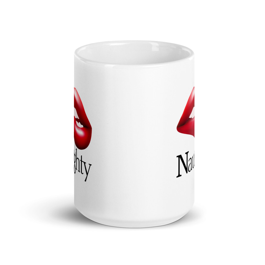 Naughty Lips (Red Lips) - White Glossy Mug
