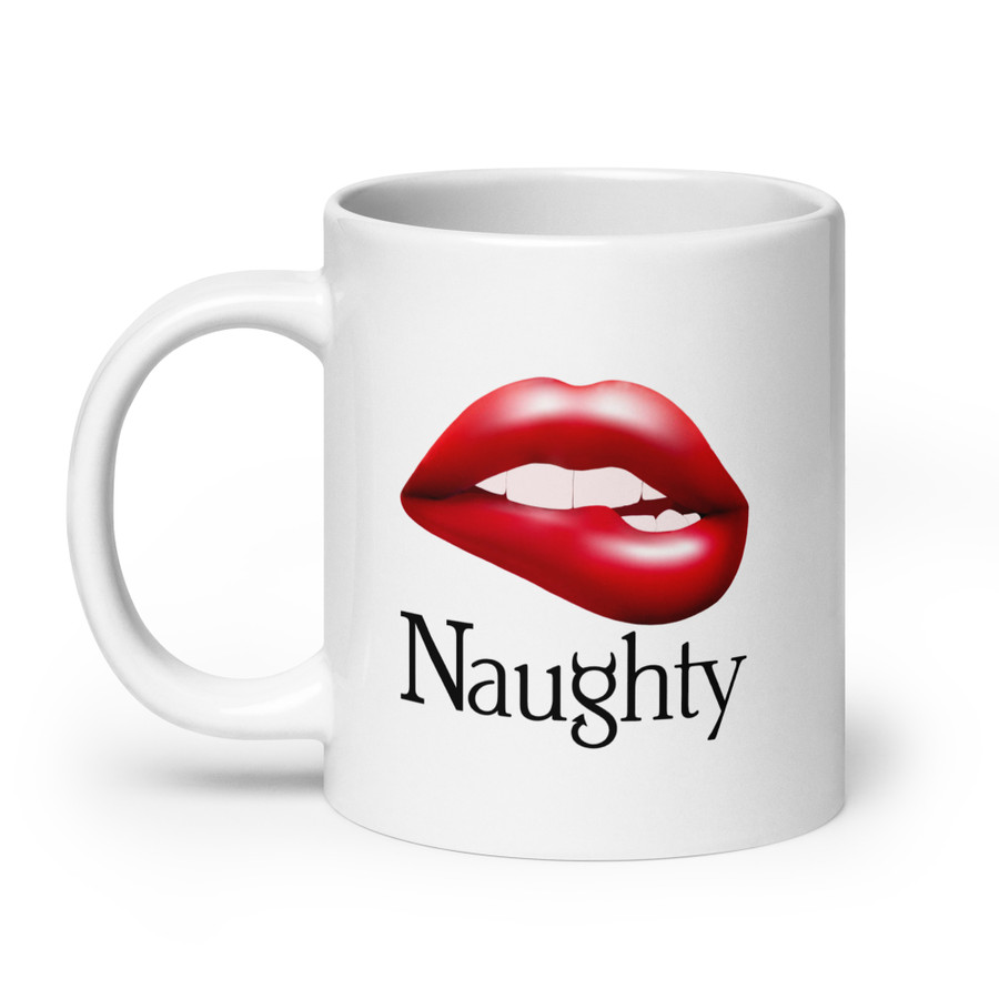 Naughty Lips (Red Lips) - White Glossy Mug