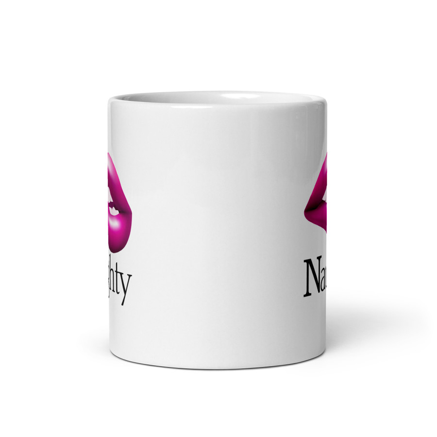 Naughty Lips (Pink Lips) - White Glossy Mug