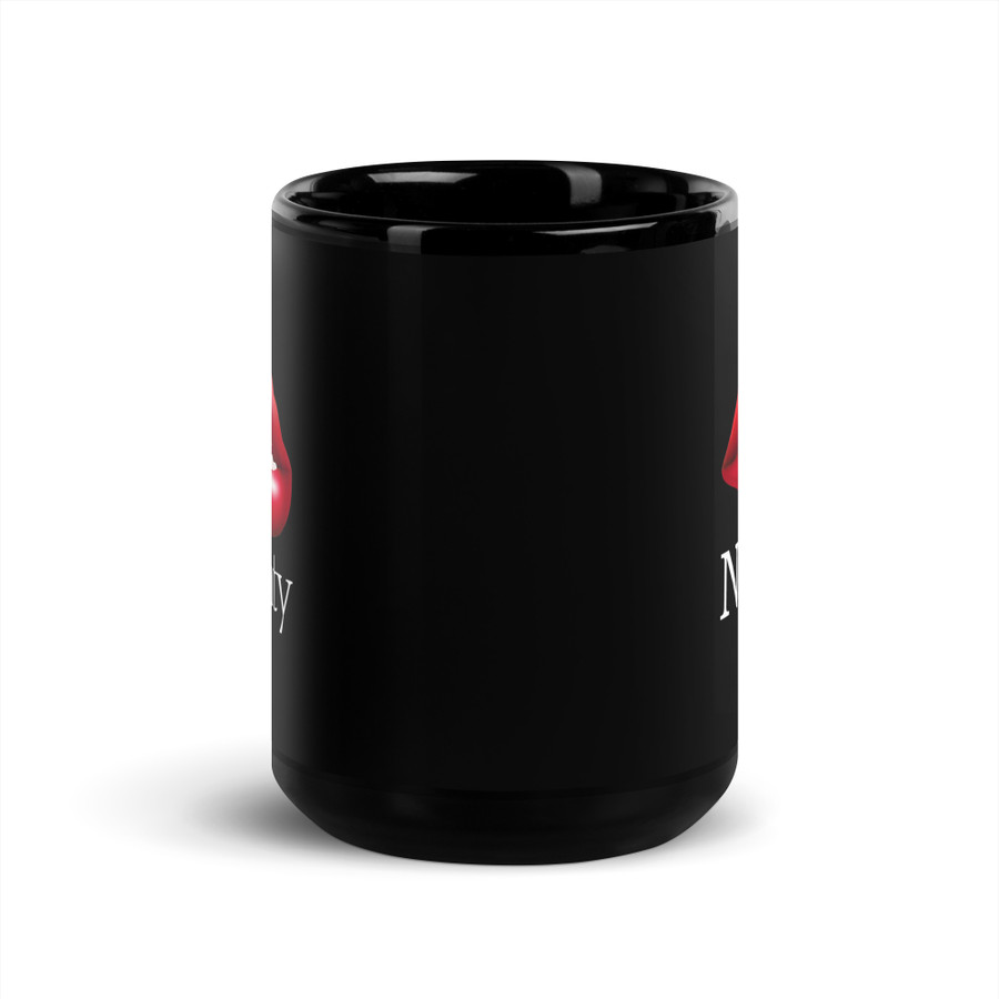 Naughty Lips (Red Lips) - Black Glossy Mug