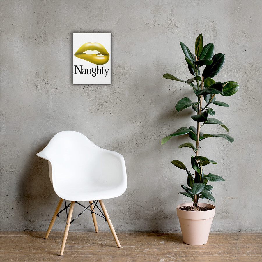 Naughty Lips (Gold Lips) - Canvas