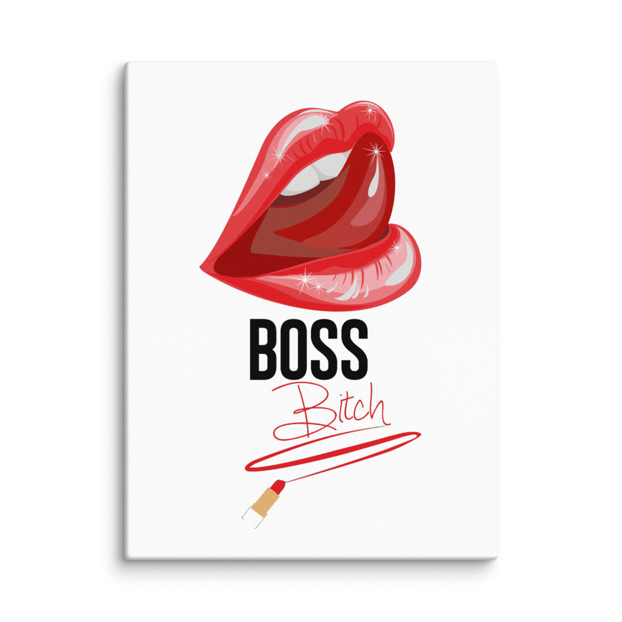 Boss Bitch (Red Lips) - Canvas