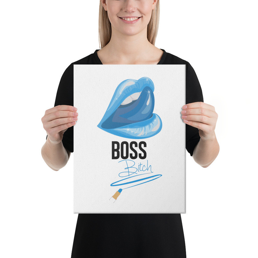 Boss Bitch (Blue Lips) - Canvas