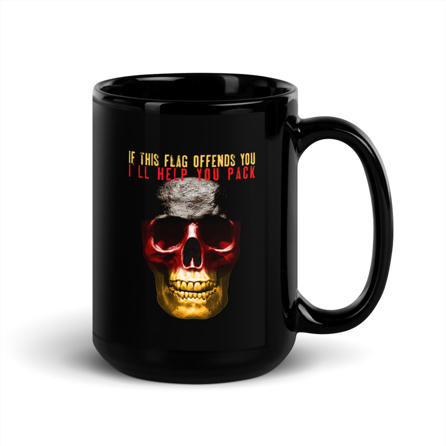 If This Flag Offends You I'll Help You Pack (Germany) - Black Glossy Mug