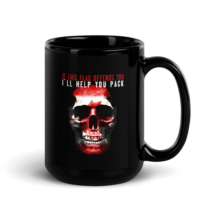 If This Flag Offends You I'll Help You Pack (Canada) - Black Glossy Mug