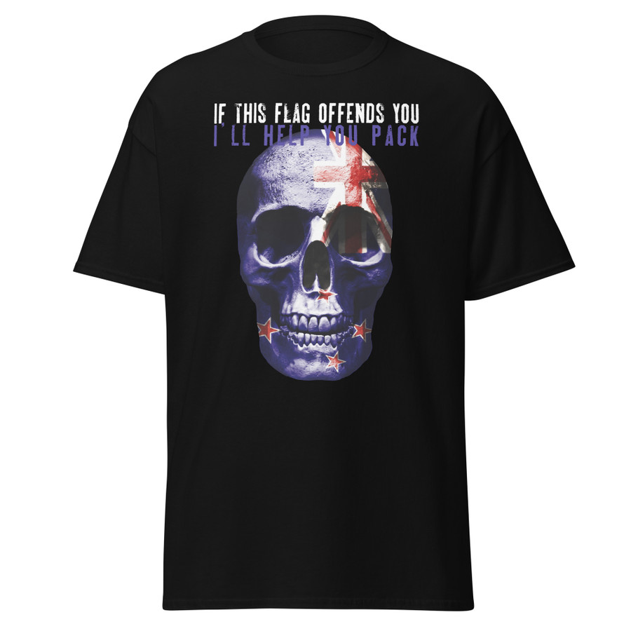Unisex If This Flag Offends You I'll Help You Pack (New Zealand) - Black Shirt