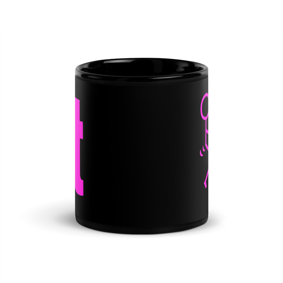 Fuck It - Black Glossy Mug (Pink Print)