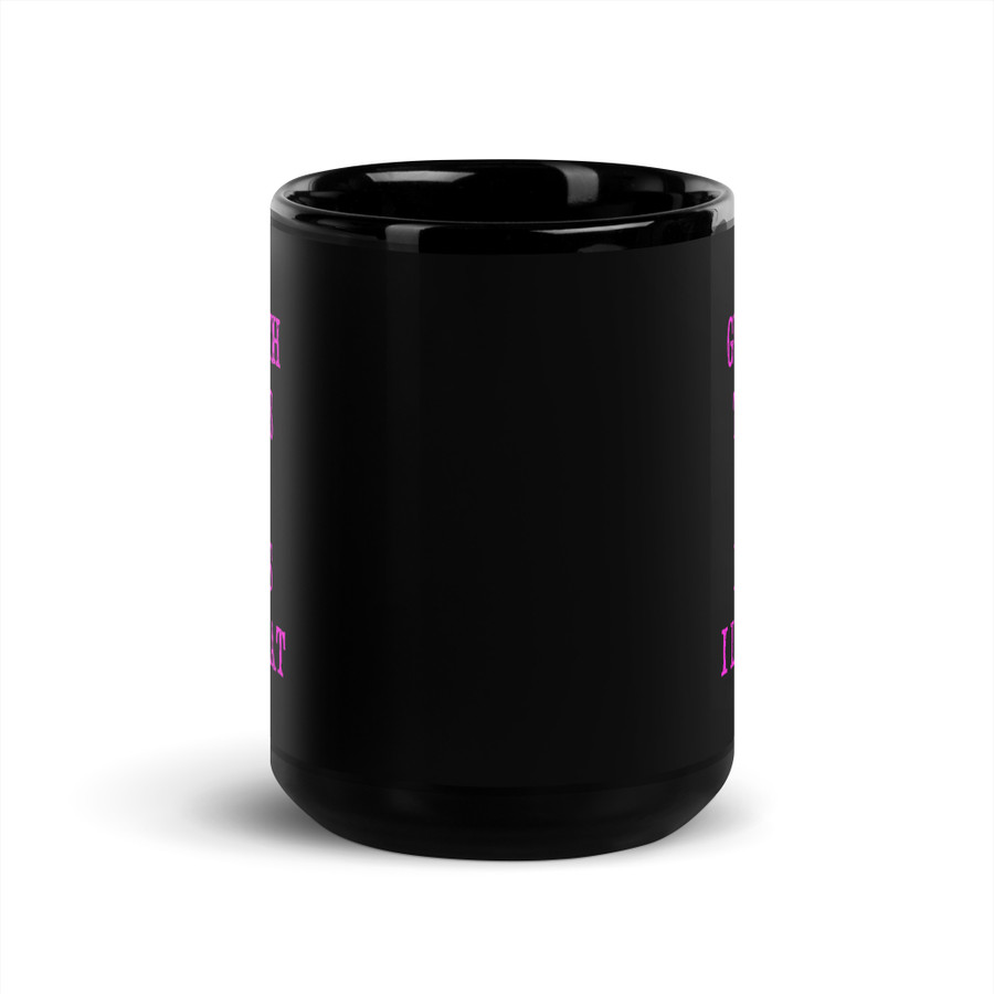 Guys With Tattoos And Beards I Like That - Black Glossy Mug (Pink Print)