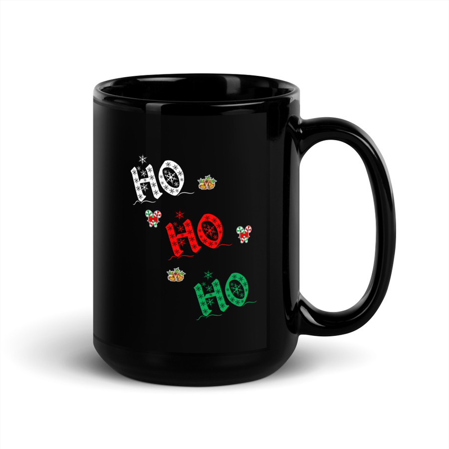 Ho! Ho! Ho! - Black Glossy Mug