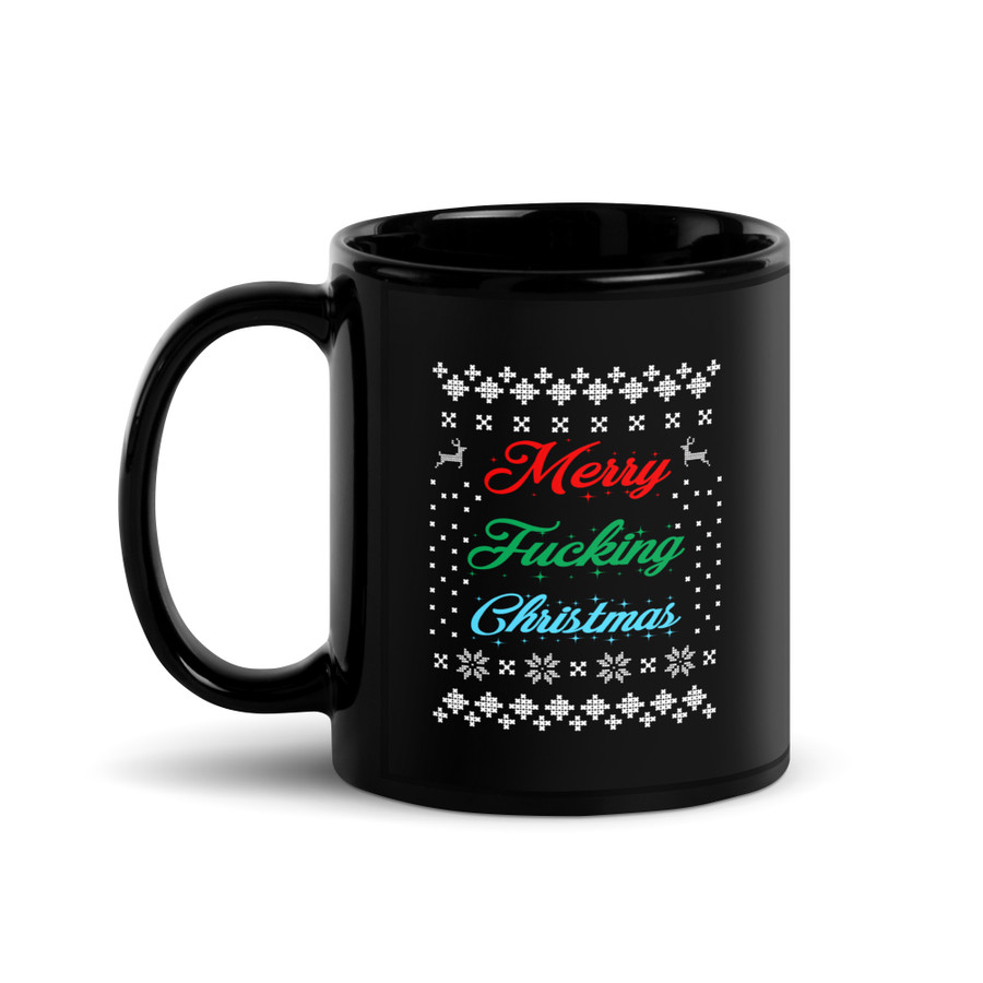 Merry Fucking Christmas - Black Glossy Mug