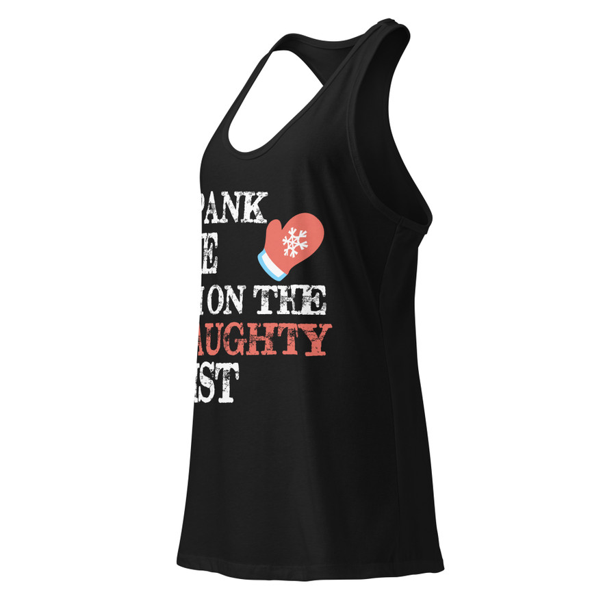 Women’s Spank Me I'M On The Naughty List - Black Tank Top
