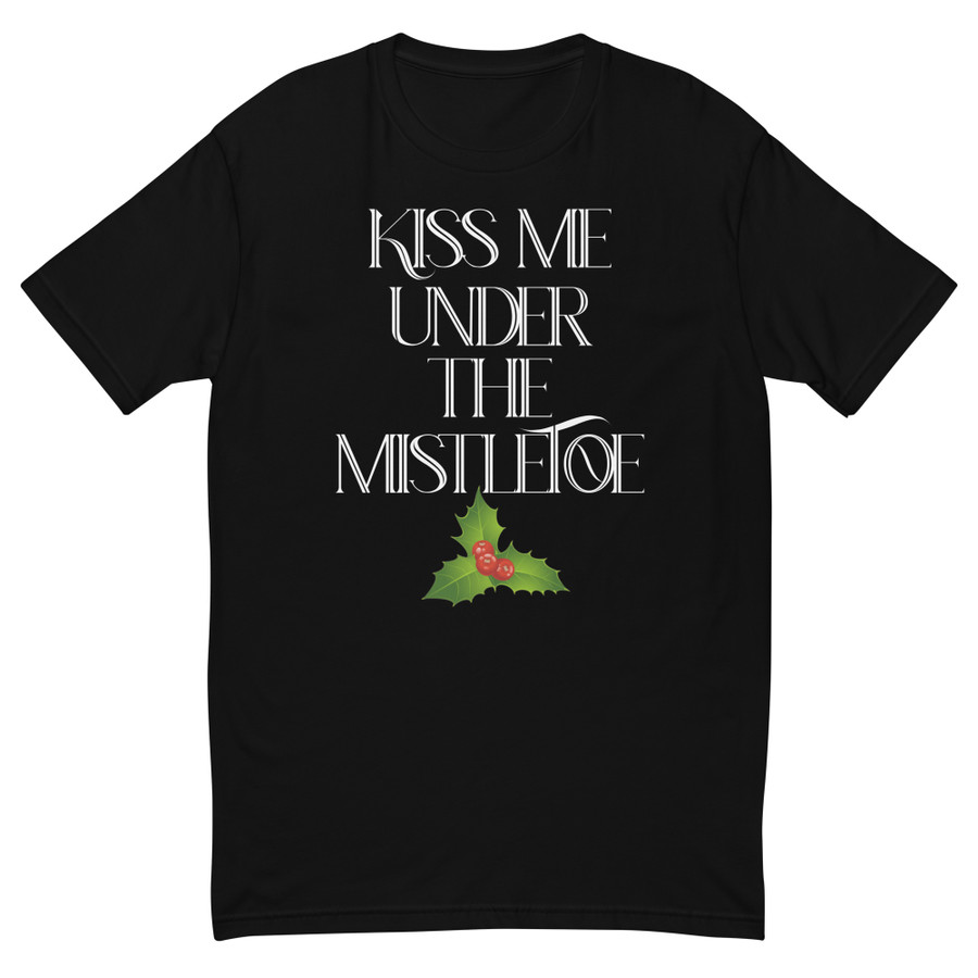 Men's Kiss Me Under The Mistletoe - Black Shirt