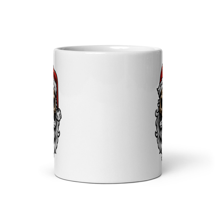 Skull Head Santa - White Glossy Mug