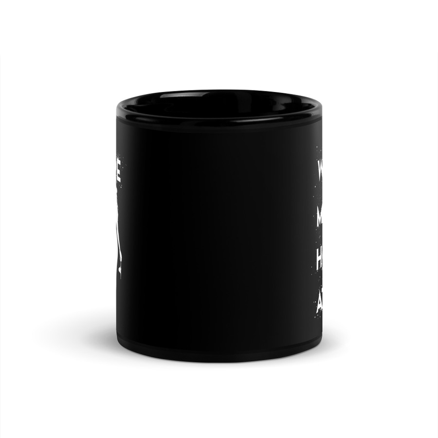 Where My Hos At - Black Glossy Mug (White Print)