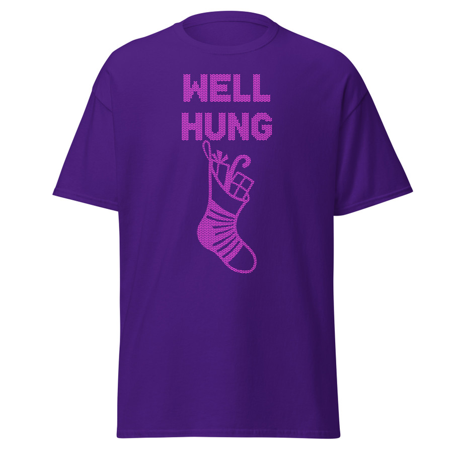 Unisex Well Hung - Shirt (Pink Print)