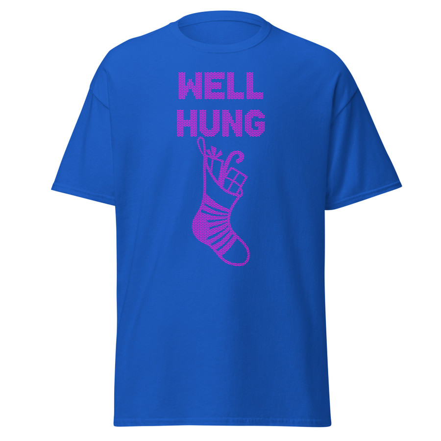 Unisex Well Hung - Shirt (Pink Print)