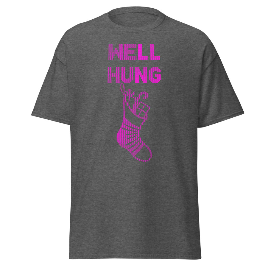 Unisex Well Hung - Shirt (Pink Print)