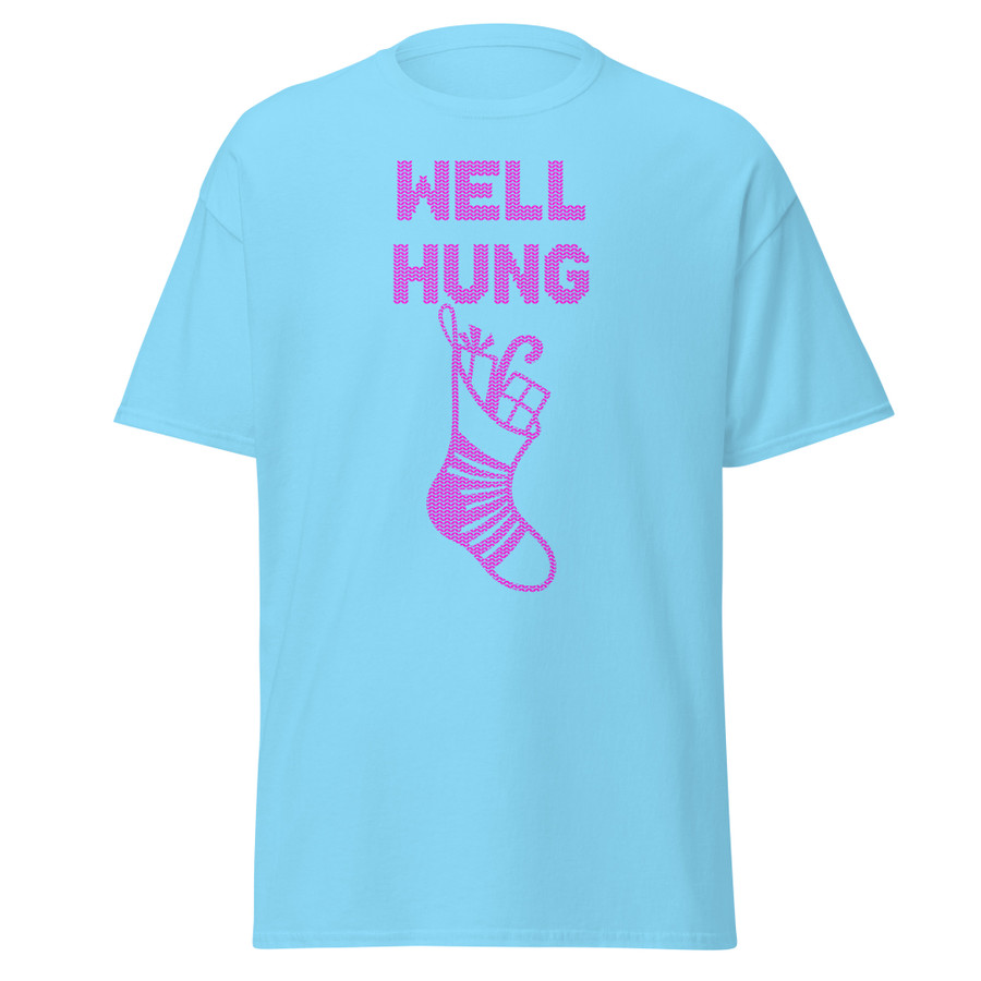 Unisex Well Hung - Shirt (Pink Print)