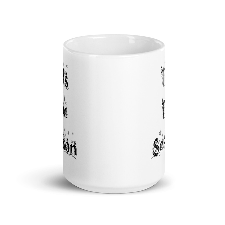 Tits The Season - White Glossy Mug (Black Print)