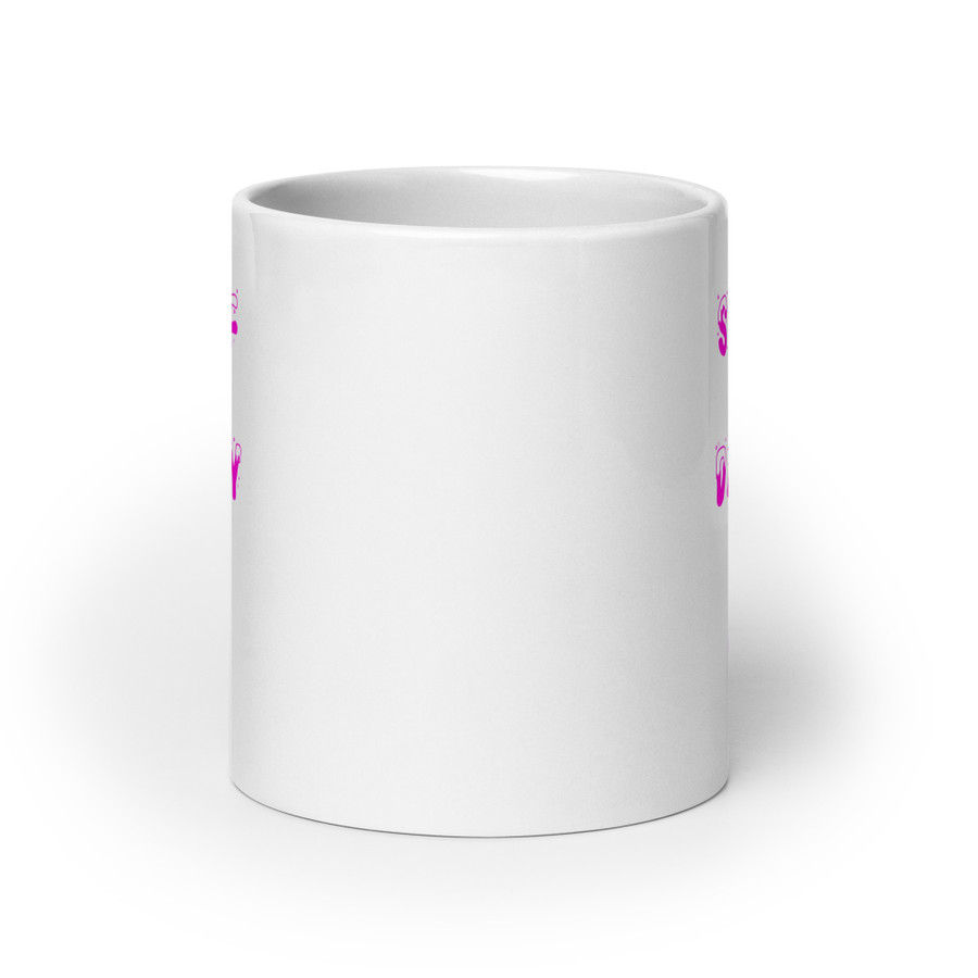 Stuff Me Daddy - White Glossy Mug (Pink Print)