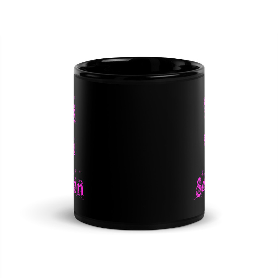 Tits The Season - Black Glossy Mug (Pink Print)