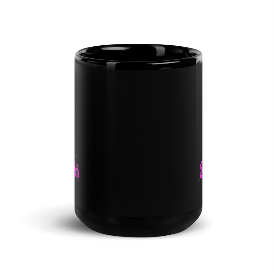 Tits The Season - Black Glossy Mug (Pink Print)