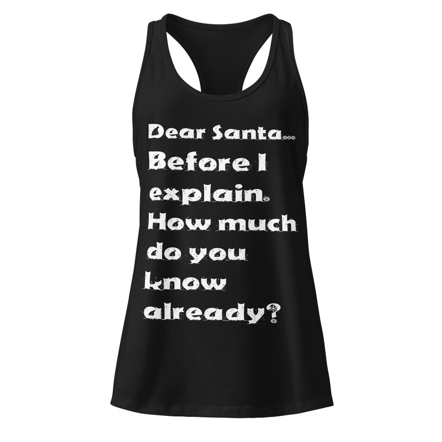 Women’s Dear Santa... Before I Explain. How Much Do You Know Already? - Tank Top (White Print)